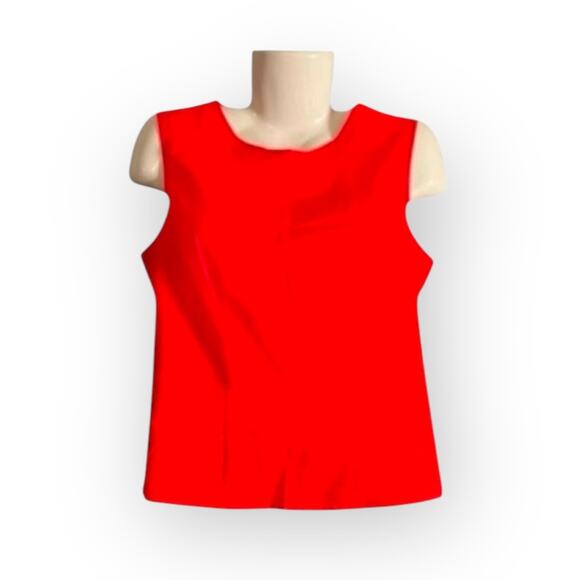 Worthington Women's Tomato Red Stretch Sleeveless Top Cotton Blend | Size L - Picture 1 of 6